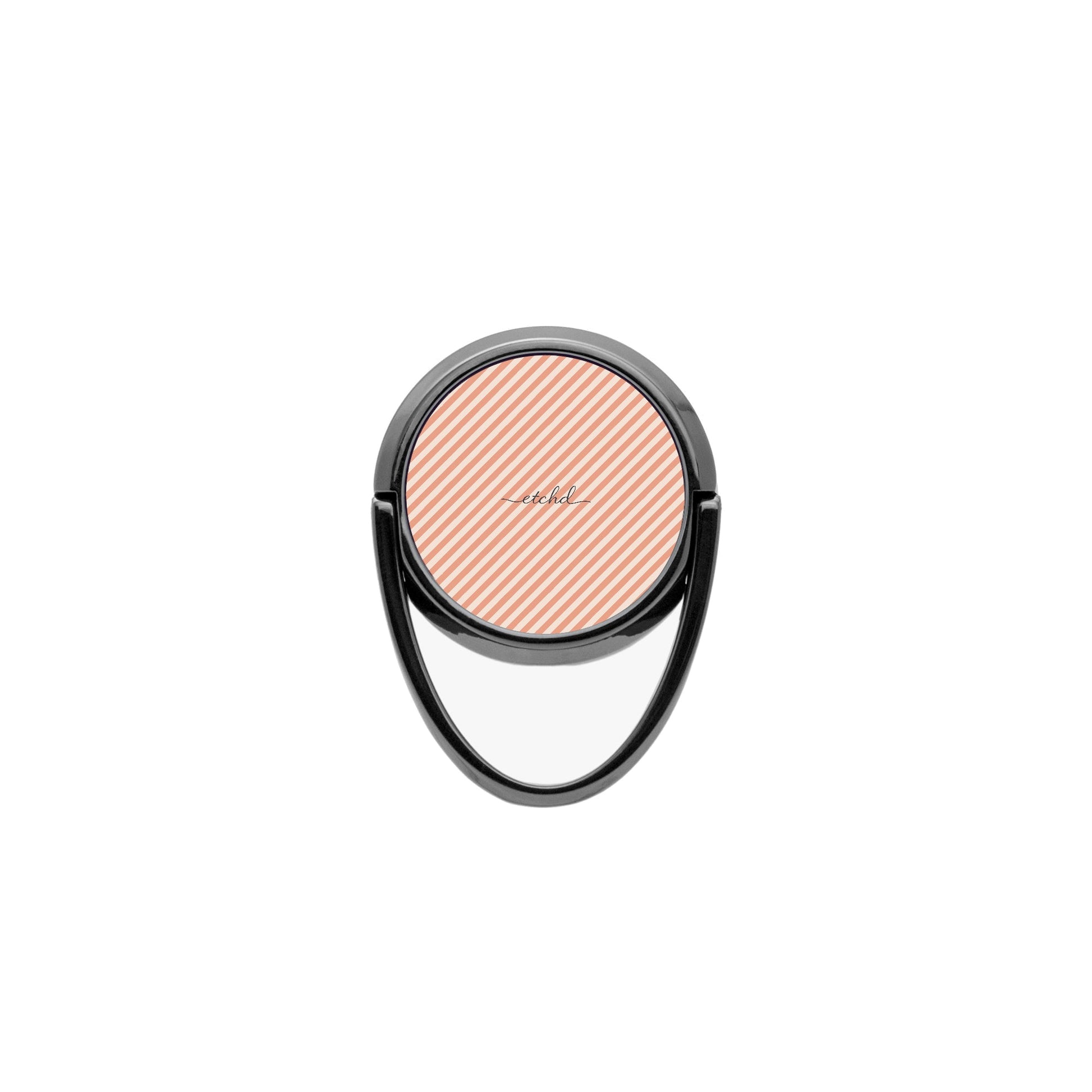 Coral & Cream Striped Diagonal Phone Ring Holder by etchd, view 4