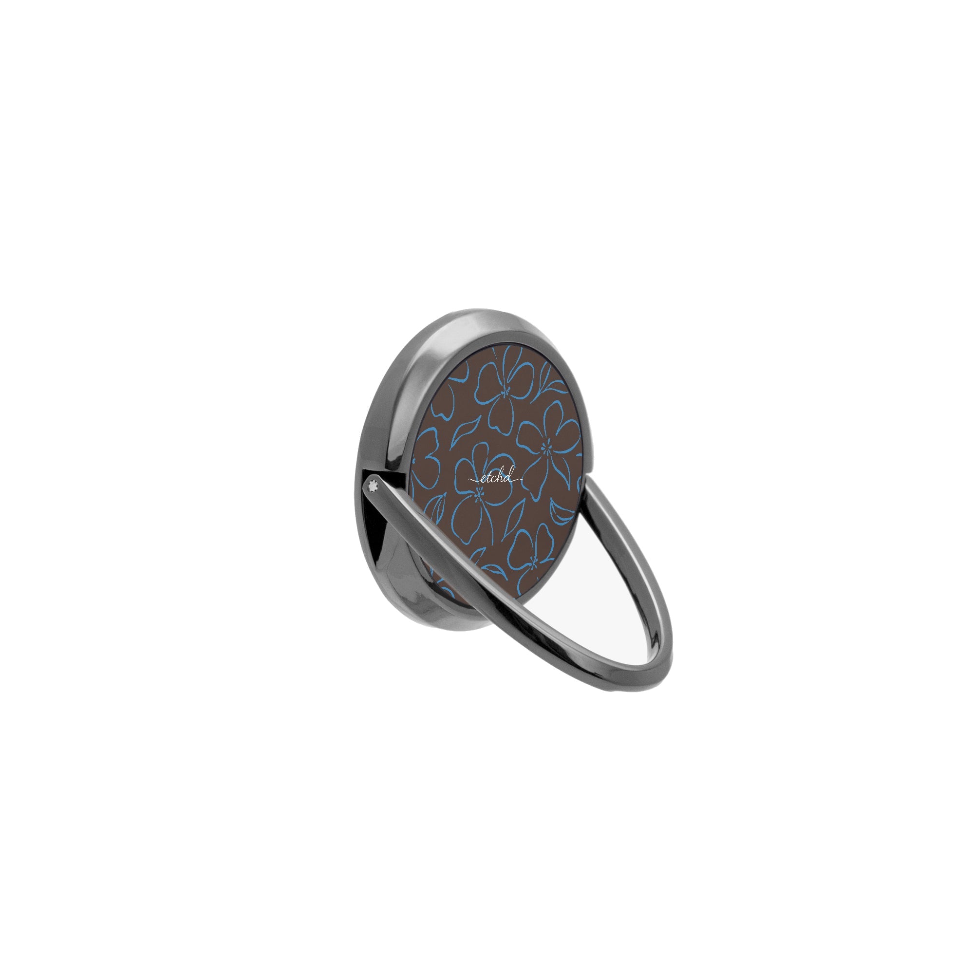 Espresso & Cerulean Floral Phone Ring Holder by etchd, view 8