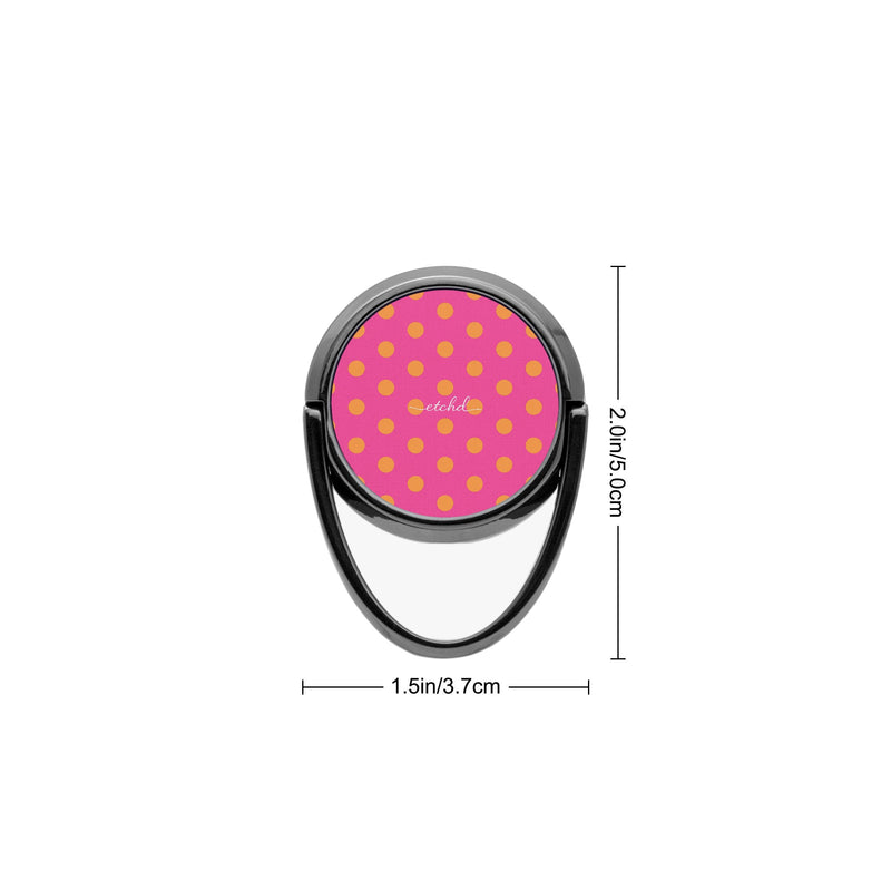 Orange And Pink Polka Dot Phone Ring Holder-zoom-