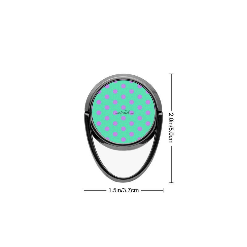 Lilac And Hypermint Polka Dot Phone Ring Holder-zoom-