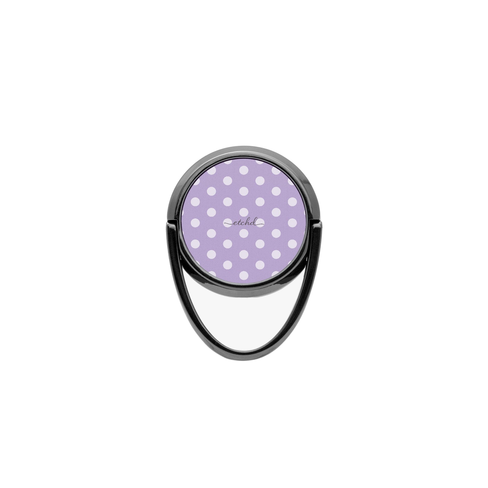 Cream & Lilac Polka Dot Phone Ring Holder by etchd, view 4