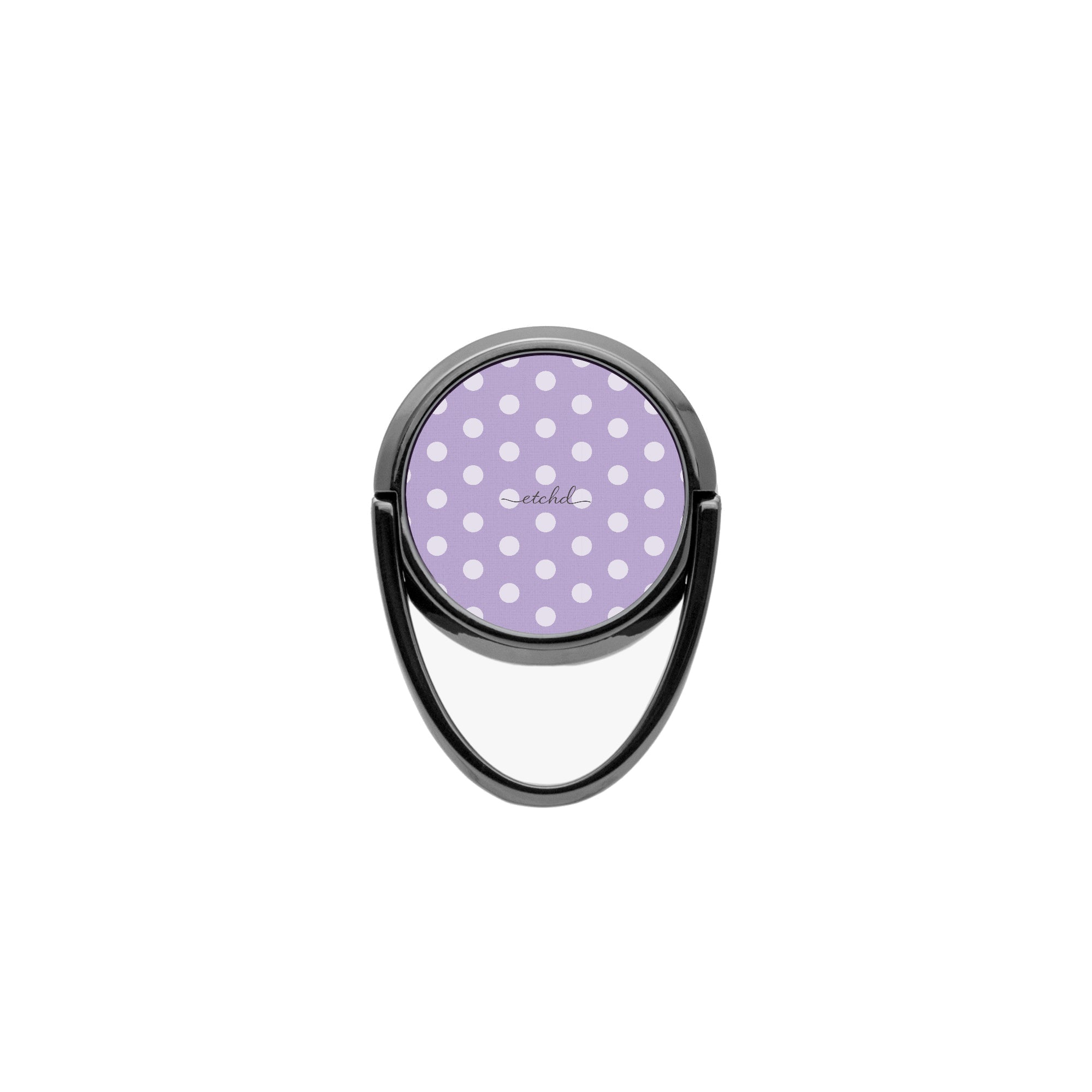 Cream & Lilac Polka Dot Phone Ring Holder by etchd, view 4