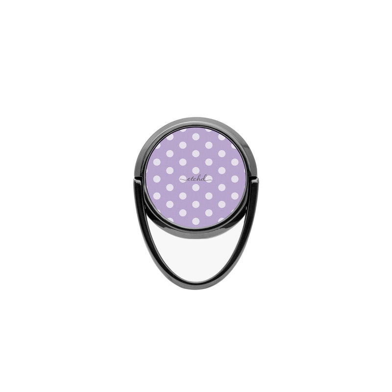 Cream & Lilac Polka Dot Phone Ring Holder-zoom-