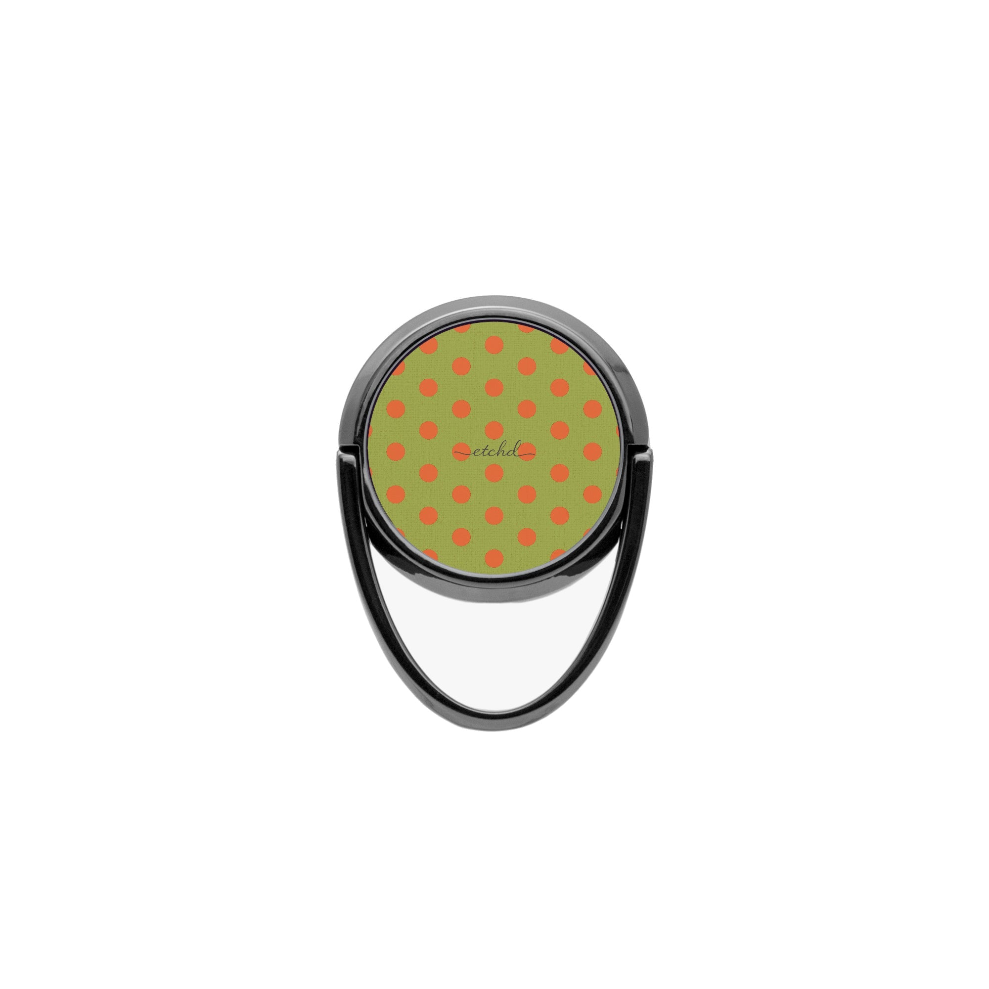 Persimmon And Wasabi Polka Dot Phone Ring Holder by etchd, view 4