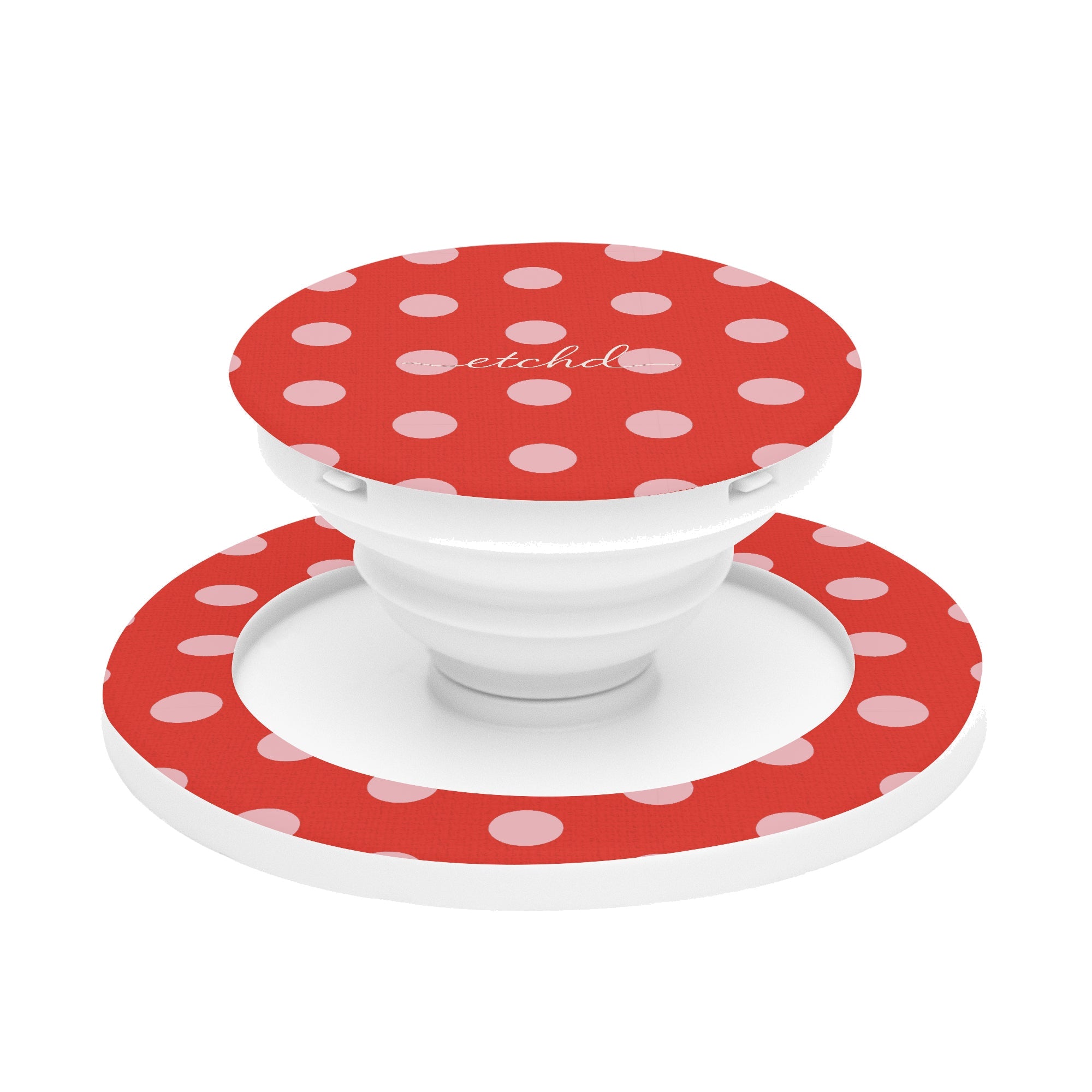 Blush And Poppy Polka Dot Phone Grip And Stand by etchd