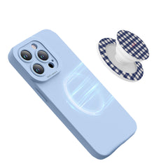 Navy & Cream Gingham Phone Grip And Stand by etchd, view 8
