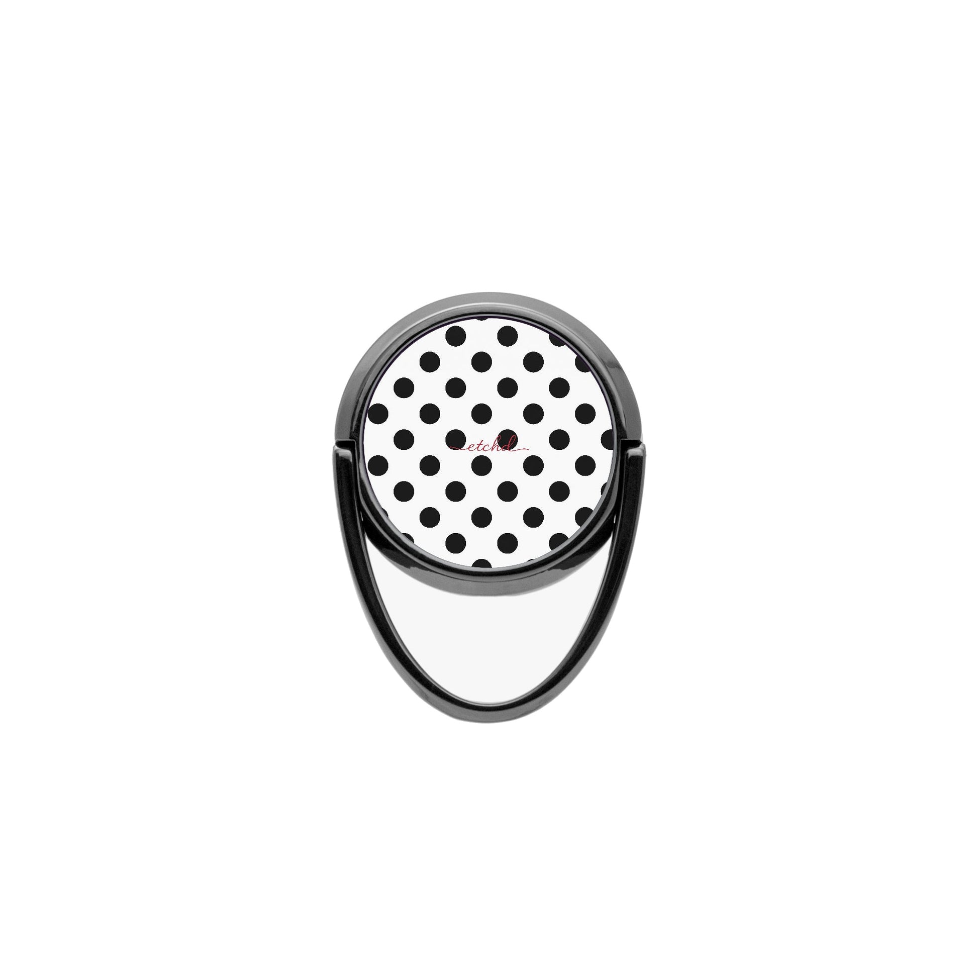 Black & White Polka Dot Phone Ring Holder by etchd, view 4