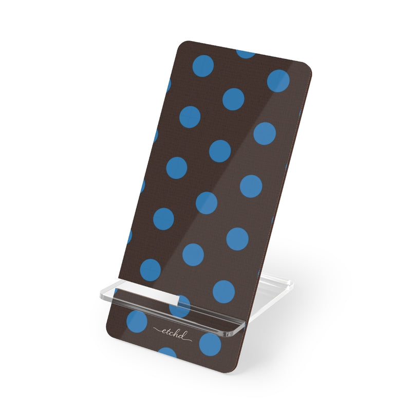 Cerulean & Espresso Polka Dot Soporte para móvil de etchd