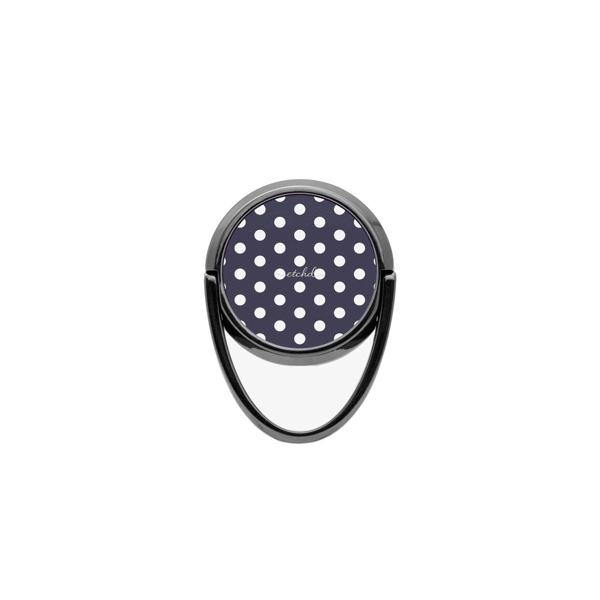 White And Navy Polka Dot Phone Ring Holder by etchd, view 4