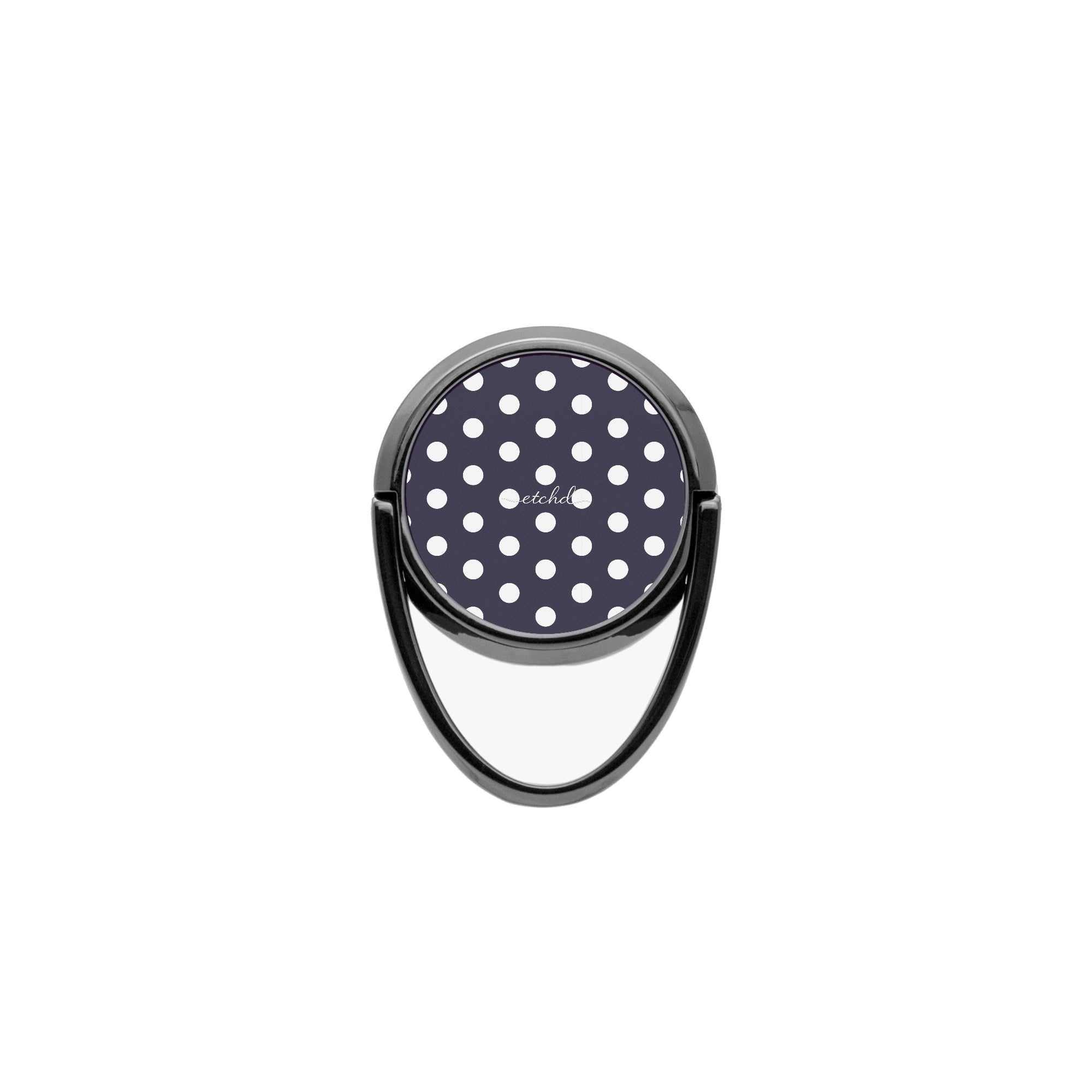 White And Navy Polka Dot Phone Ring Holder by etchd, view 4