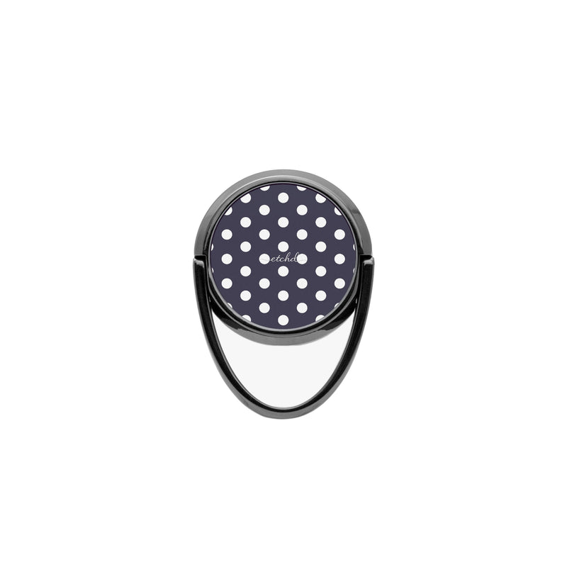 White And Navy Polka Dot Handy Ring-Halterung-zoom-