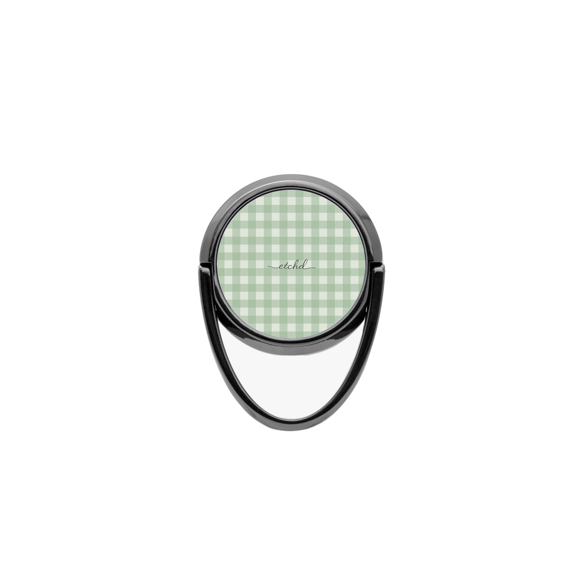 Sage & Cream Gingham Phone Ring Holder by etchd, view 4