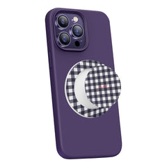 White & Navy Gingham Phone Grip And Stand by etchd, view 7