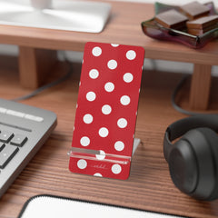 Classic Red & White Polka Dot Soporte para móvil de etchd, vista 3