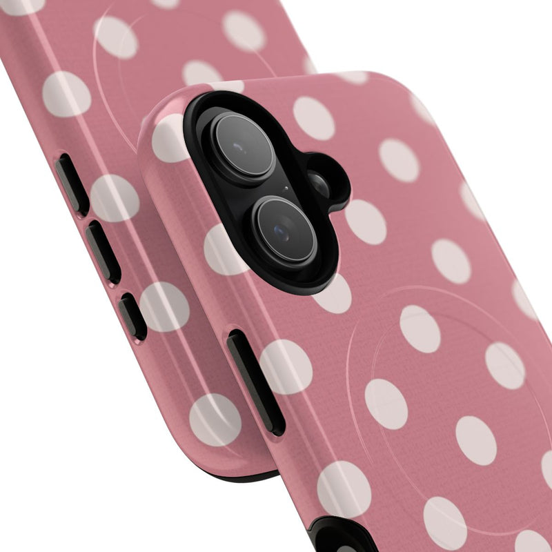 Cream & Blush Polka Dot Magnetic Phone Case by etchd, view 87