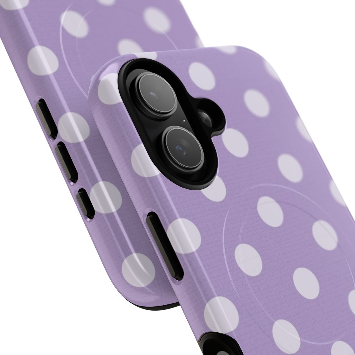 Cream & Lilac Polka Dot Magnetic Phone Case by etchd, view 87