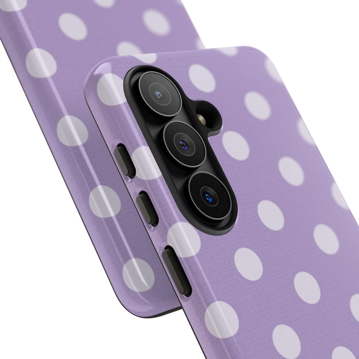Cream & Lilac Polka Dot Phone Case by etchd, view 209