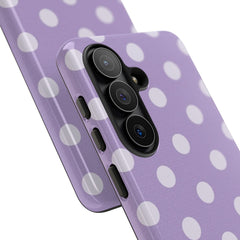 Cream & Lilac Polka Dot Phone Case by etchd, view 209
