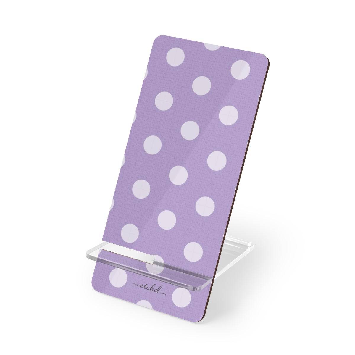 Cream & Lilac Polka Dot Soporte para móvil de etchd