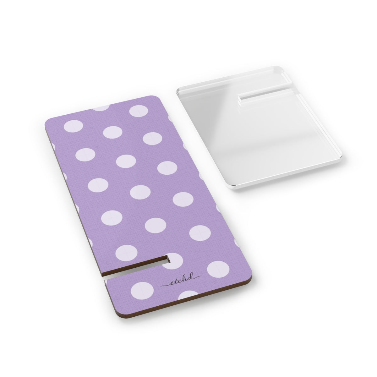 Cream & Lilac Polka Dot Supporto per telefono di etchd, vista 2