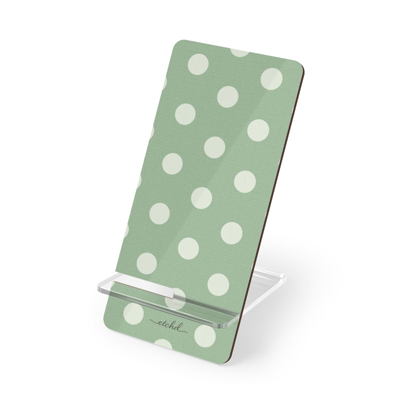 Cream & Sage Polka Dot Supporto per telefono di etchd