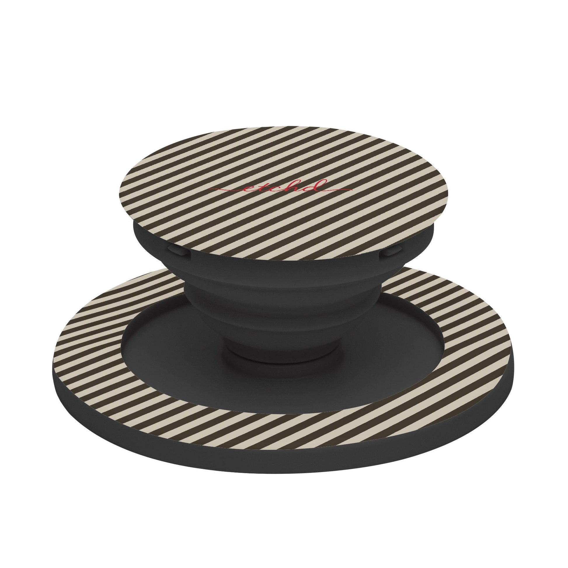 Cream & Brown Striped Diagonal Phone Grip And Stand by etchd, view 6