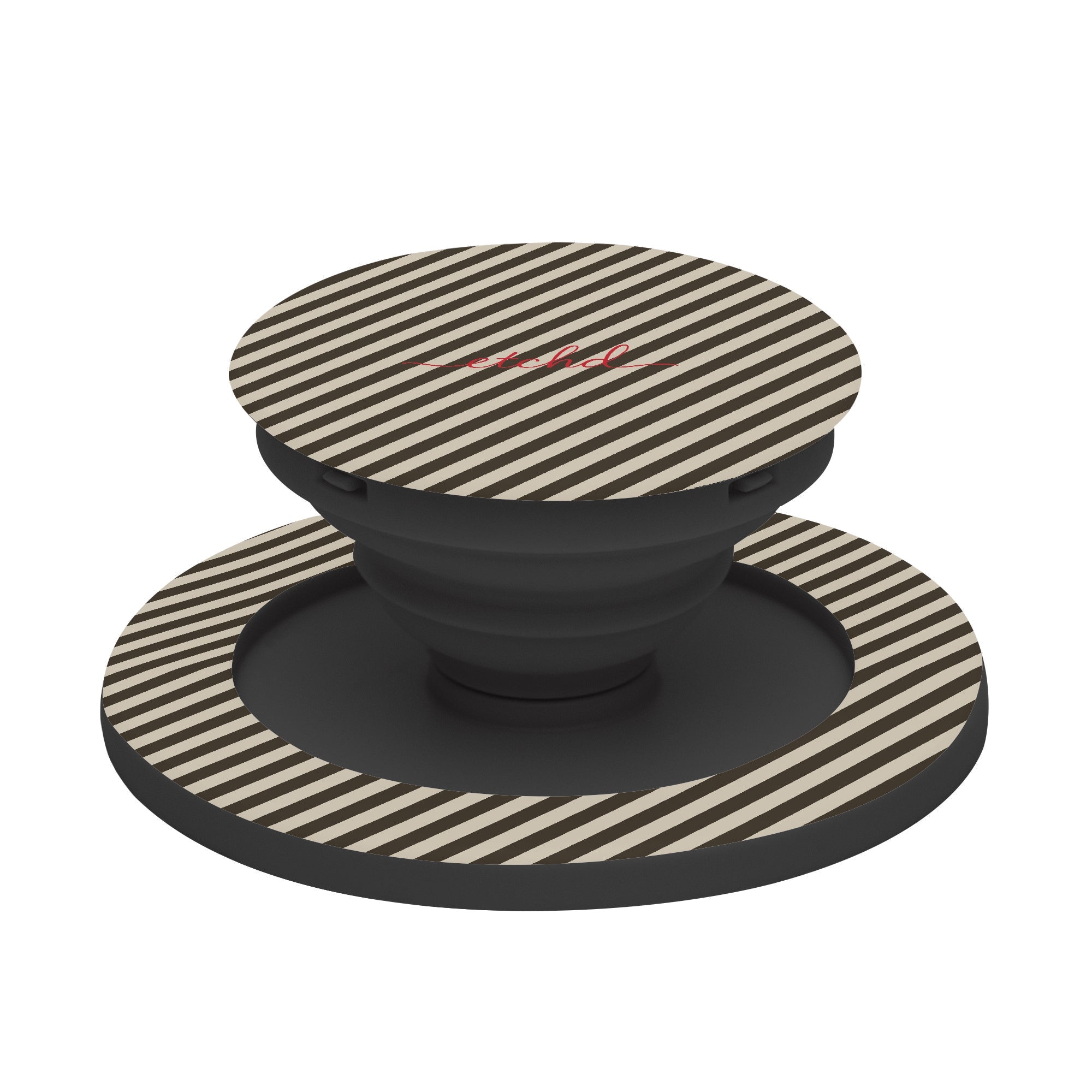 Cream & Brown Striped Diagonal Phone Grip And Stand by etchd, view 6