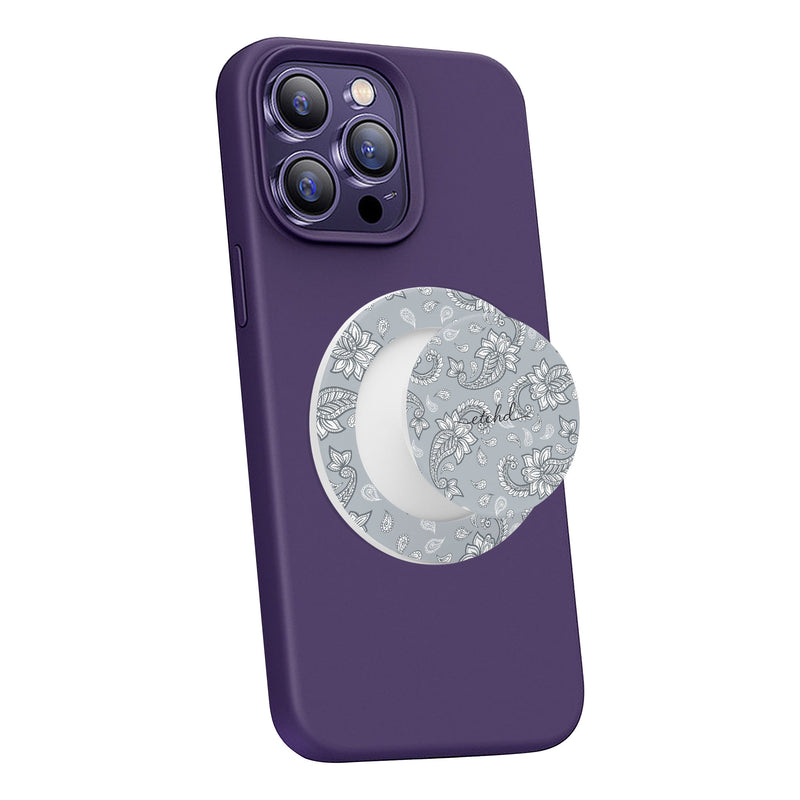 Dusty Blue Paisley Handy-Halterung und Ständer-zoom-