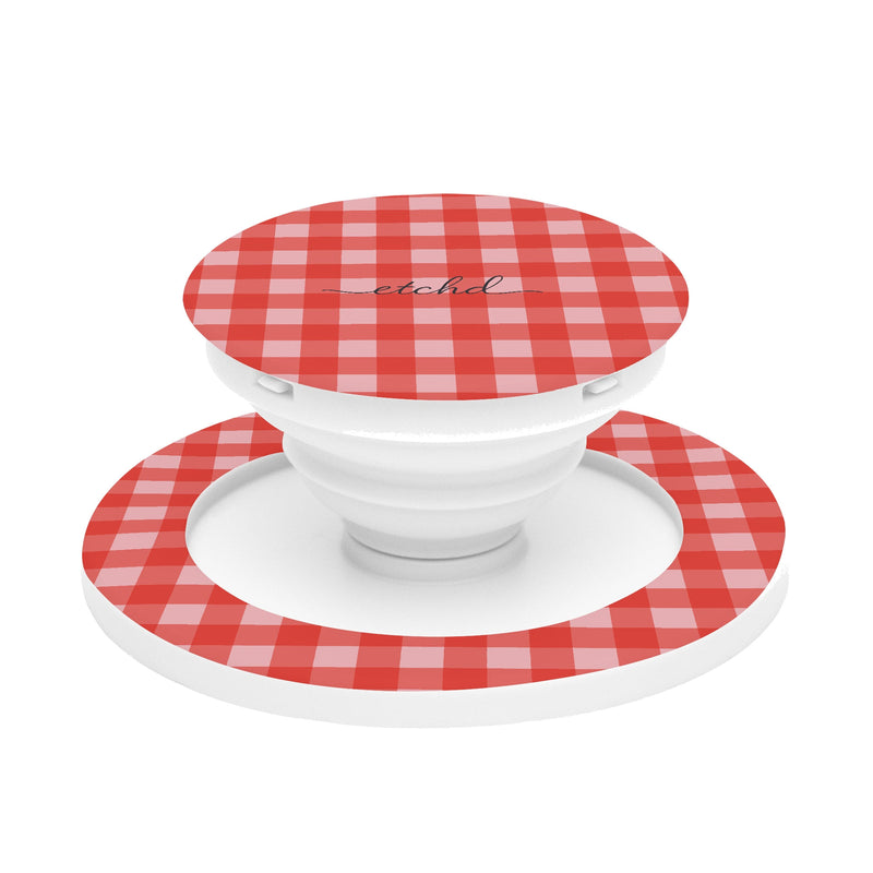 Blush & Poppy Gingham Anello e supporto per telefono-zoom-
