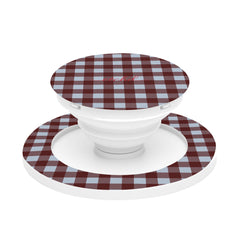 Blue & Cherry Gingham Anello e supporto per telefono di etchd