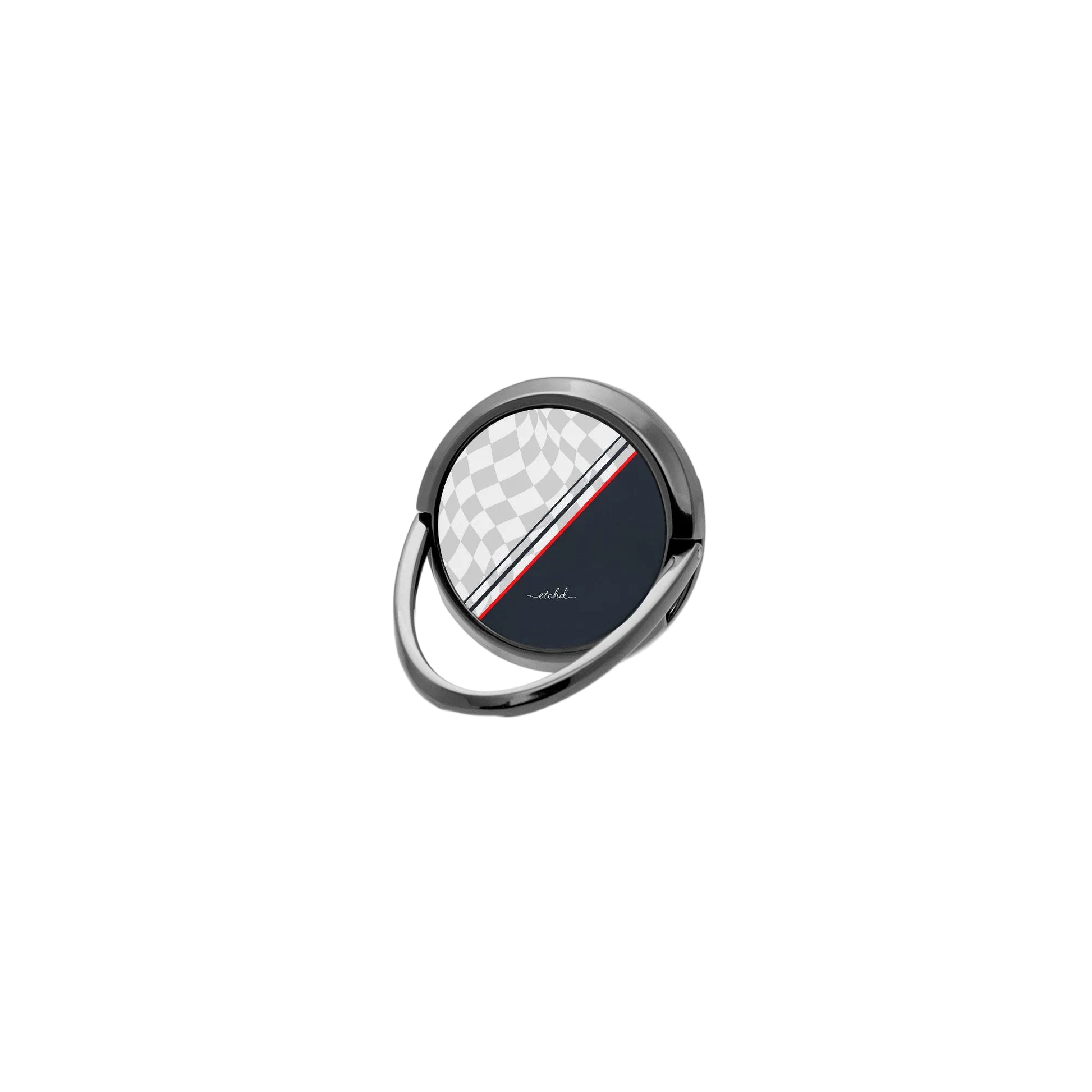 Checkered Flag Phone Ring Holder by etchd