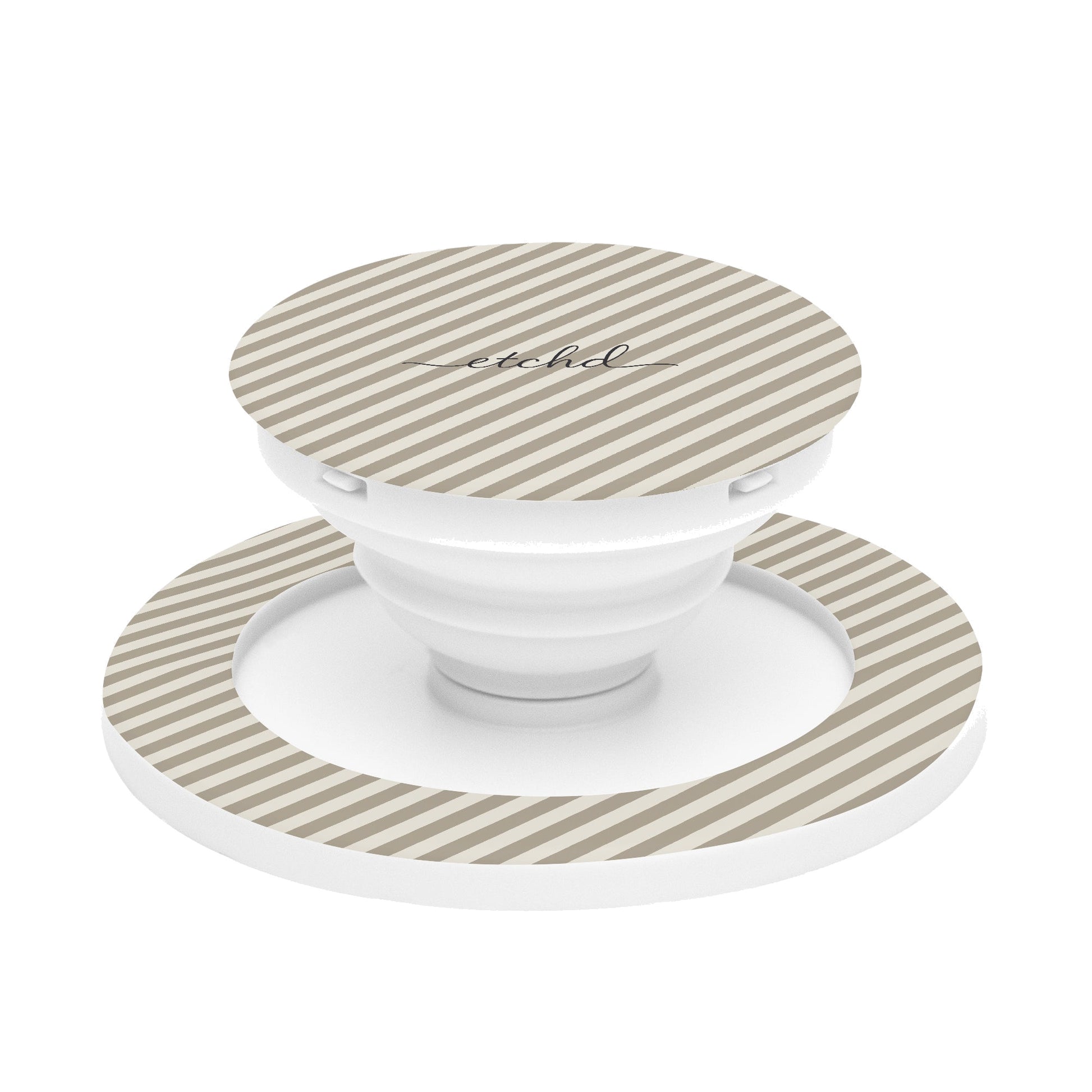 Neutral Striped Diagonal Phone Grip And Stand by etchd