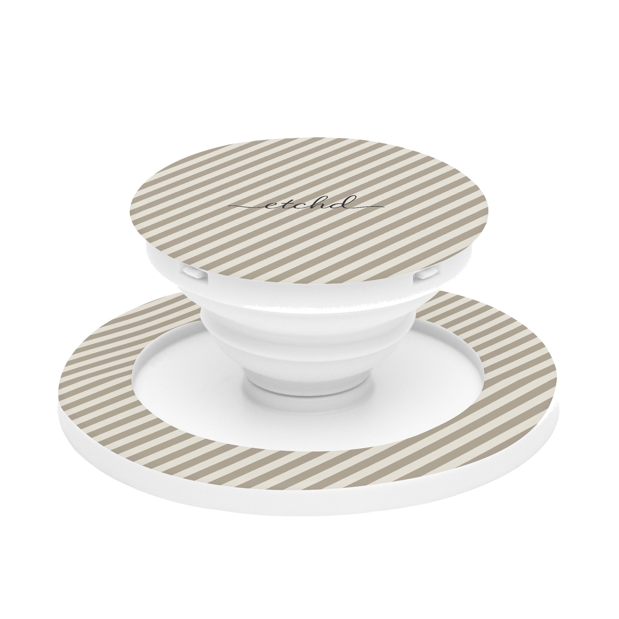 Neutral Striped Diagonal Phone Grip And Stand by etchd