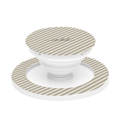 Neutral Striped Diagonal Phone Grip And Stand by etchd