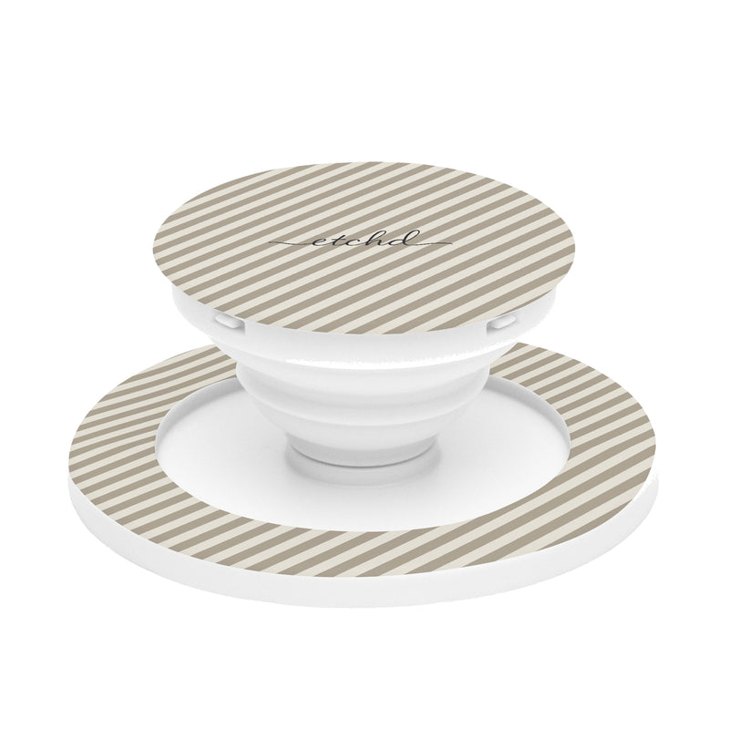 Neutral Striped Diagonal Phone Grip And Stand-zoom-