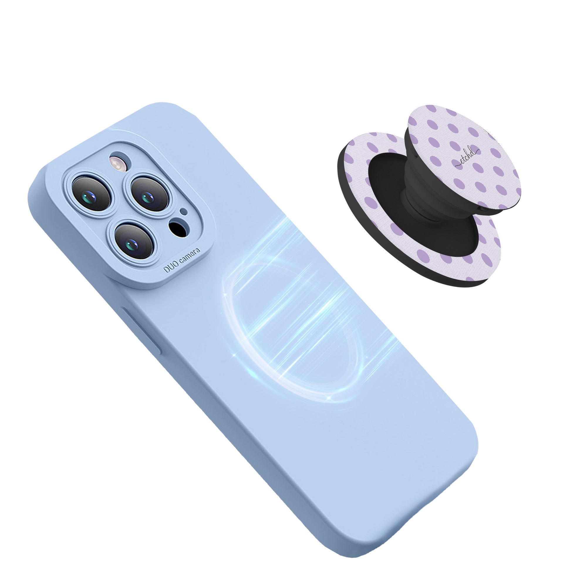 Lilac Polka Dot Phone Grip And Stand by etchd, view 5