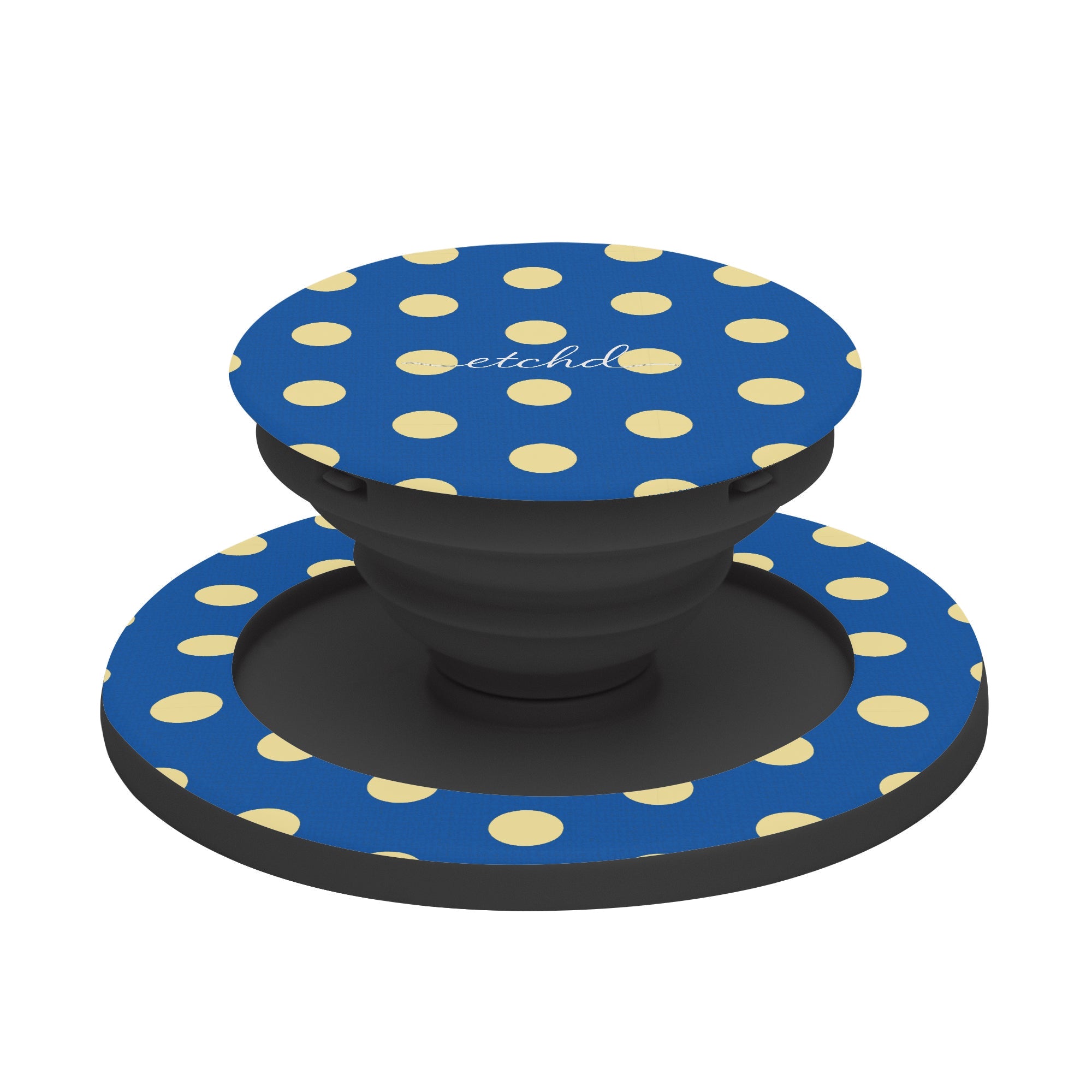 Butter And Cobalt Polka Dot Phone Grip And Stand by etchd, view 6