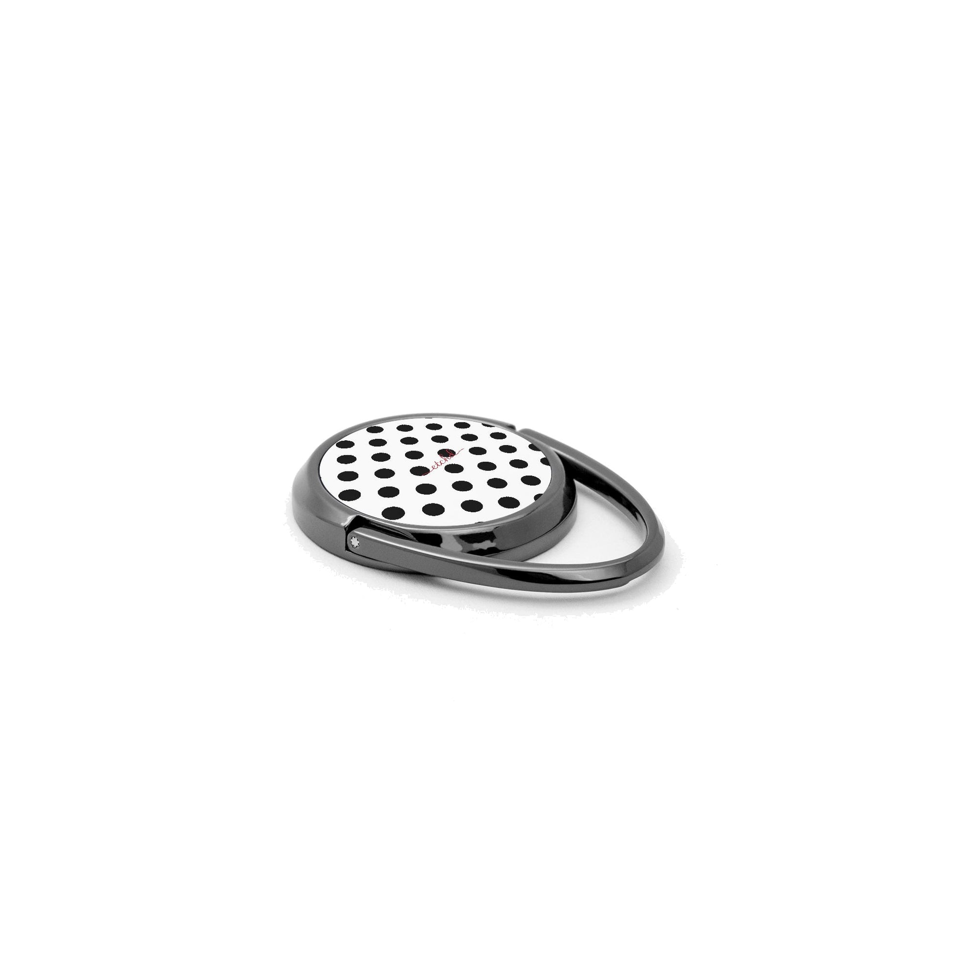 Black & White Polka Dot Phone Ring Holder by etchd, view 2