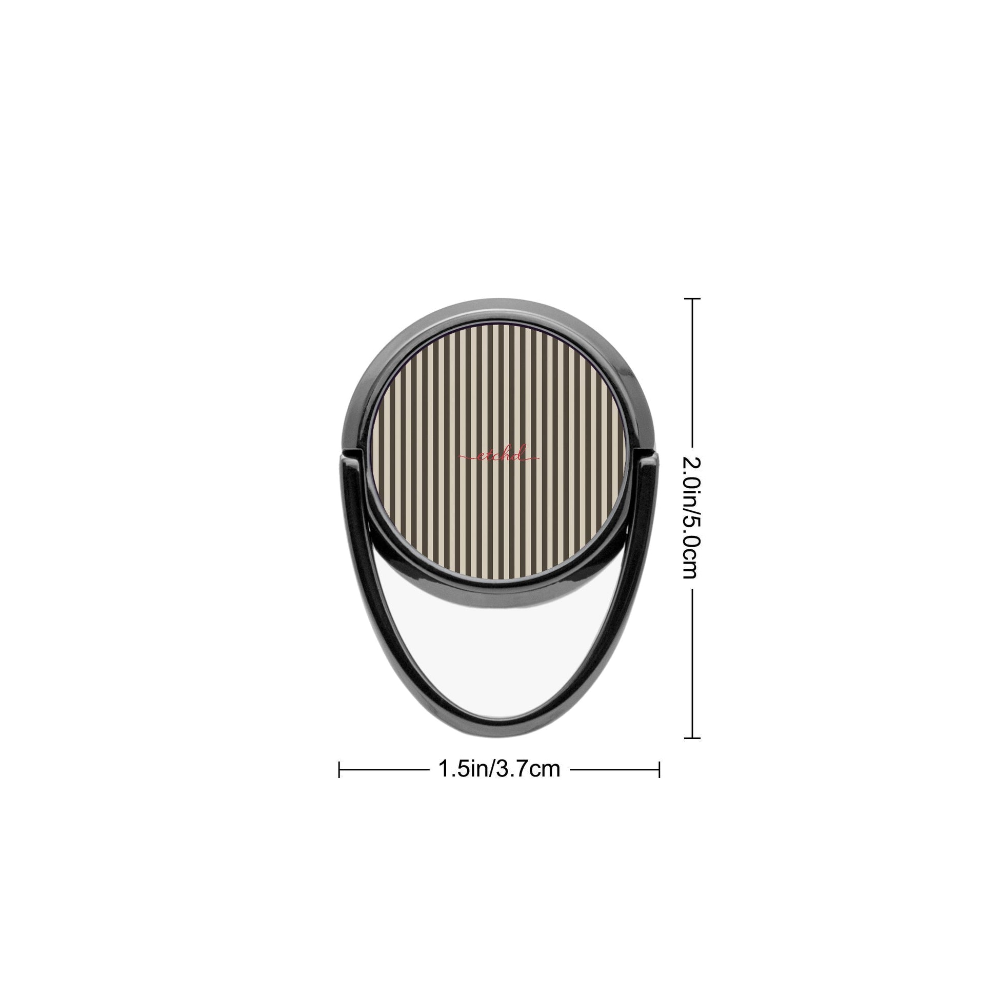 Cream & Brown Striped Phone Ring Holder by etchd, view 3