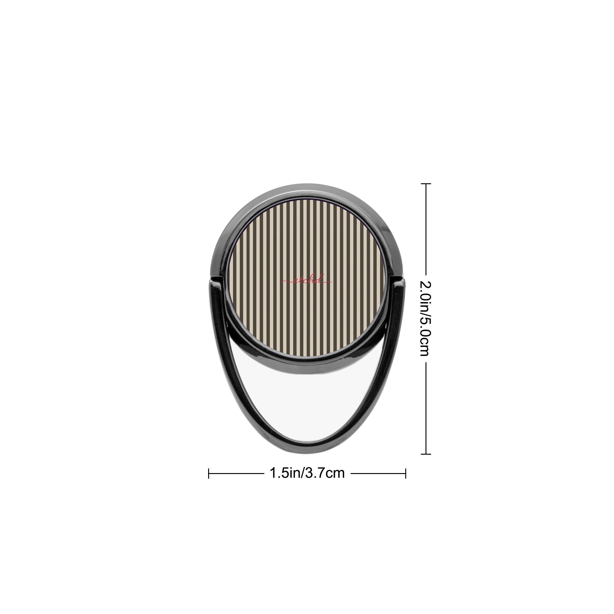Cream & Brown Striped Phone Ring Holder by etchd, view 3