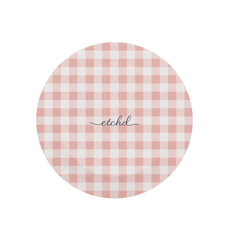 Blush & White Gingham Agarre y soporte para móvil-zoom-