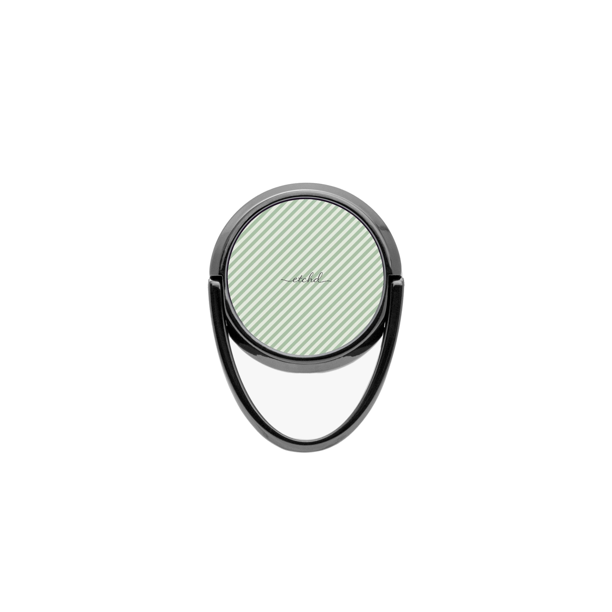 Sage & Cream Striped Diagonal Phone Ring Holder by etchd, view 4