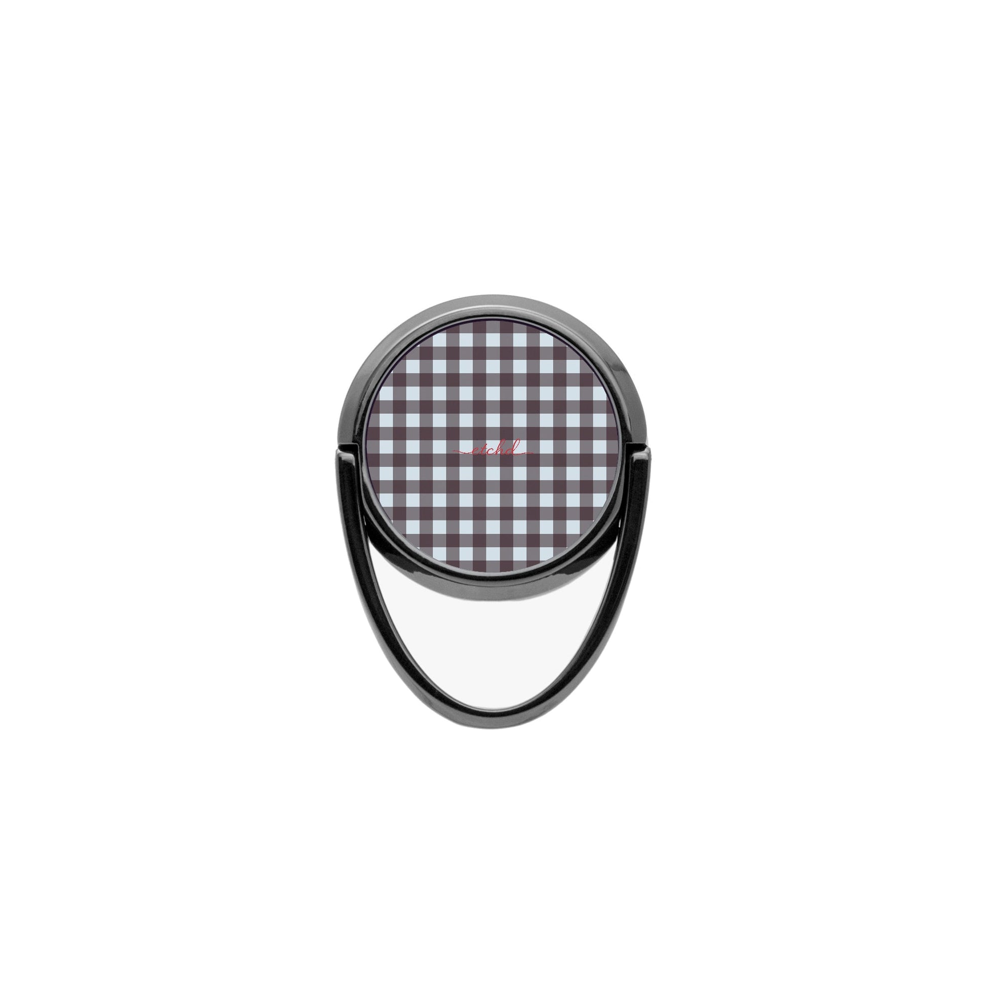 Blue & Plum Gingham Phone Ring Holder by etchd, view 4