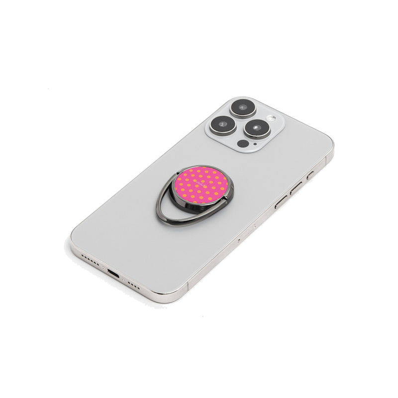 Orange And Pink Polka Dot Phone Ring Holder-zoom-