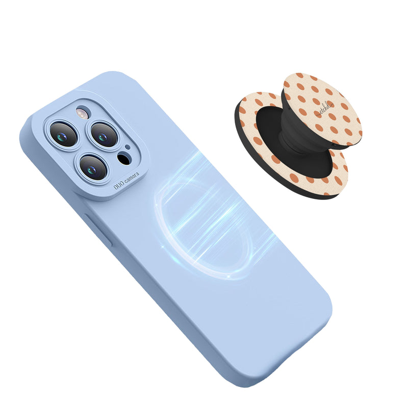 Terracotta Polka Dot Support et Anneau pour Téléphone-zoom-