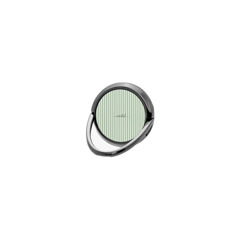 Sage & Cream Striped Phone Ring Holder-zoom-