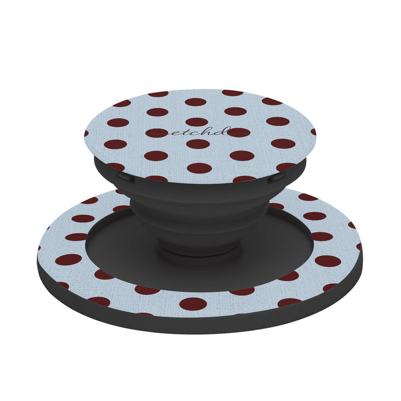 Blue & Cherry Polka Dot Support et Anneau de Maintien pour Téléphone-zoom-