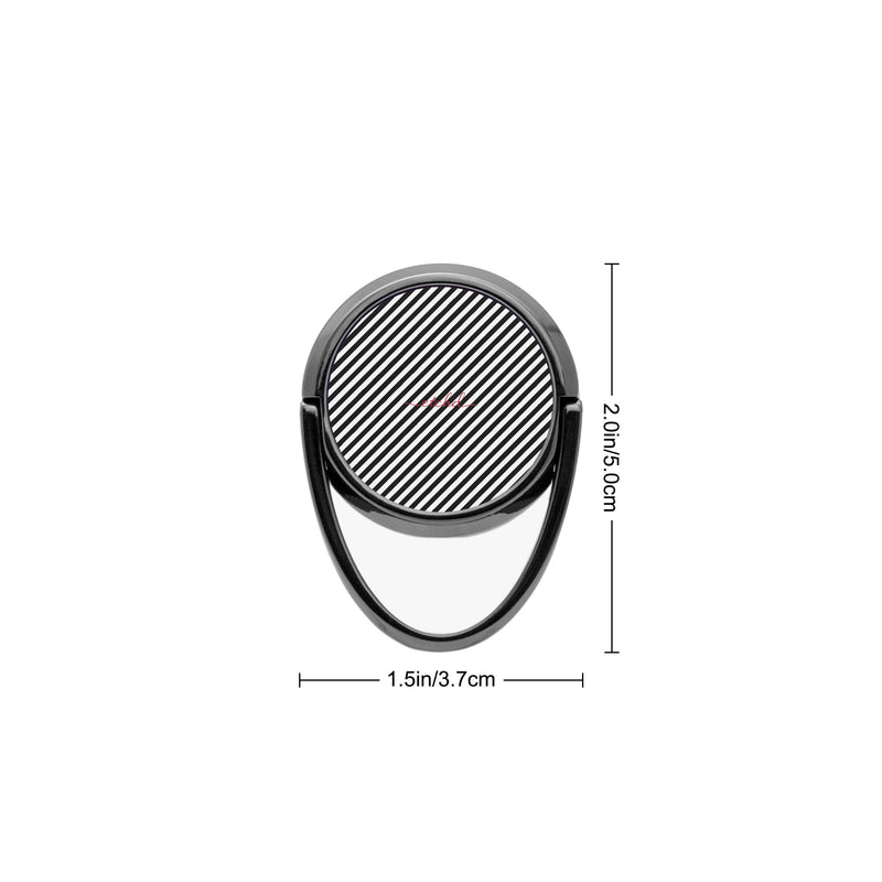 Black & White Striped Diagonal Phone Ring Holder-zoom-