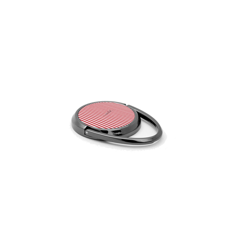 Classic Red & White Striped Phone Ring Holder-zoom-