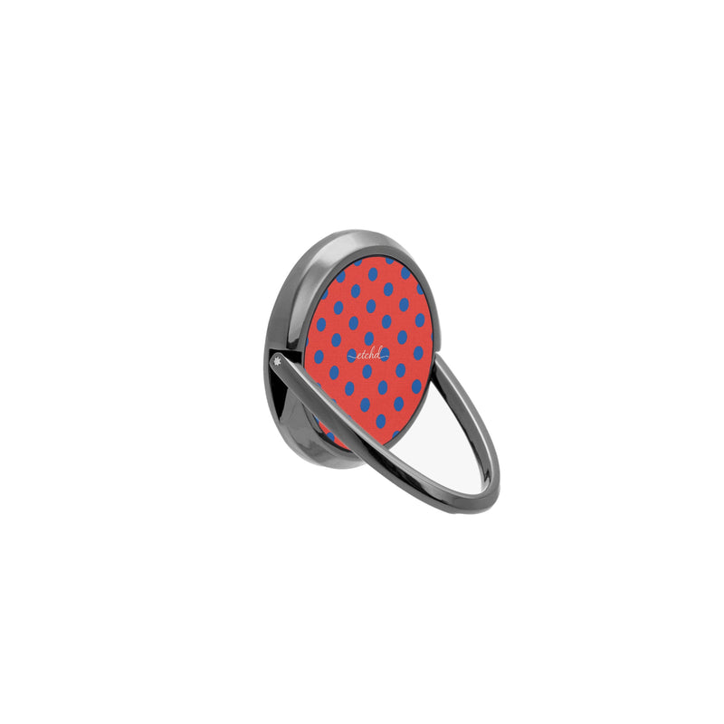 Cobalt And Poppy Polka Dot Phone Ring Holder-zoom-